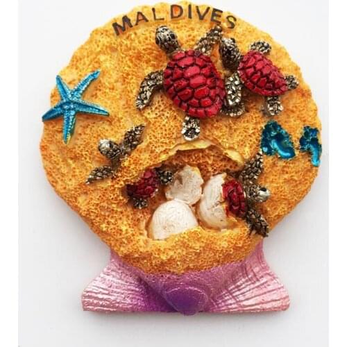 Beach Holiday,Maldives)Fridge Magnet,Creative Travel Commemorate 3D Ornaments Magnetism Resin Material Refrigerator Stickers