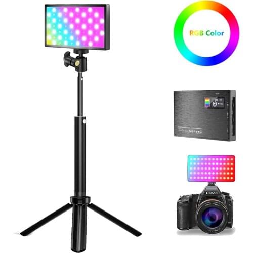 RGB Camera Video Light Photography Fill Panel Lighting Studio Lamp For YouTube Vlog Shoot Live Streaming With Tripod Stand