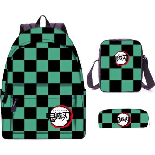 Anime backpack Cosplay Demon Slayer Kimetsu no Yaiba Kamado Tanjirou Kamado Nezuko Agatsuma School Bag Backpack