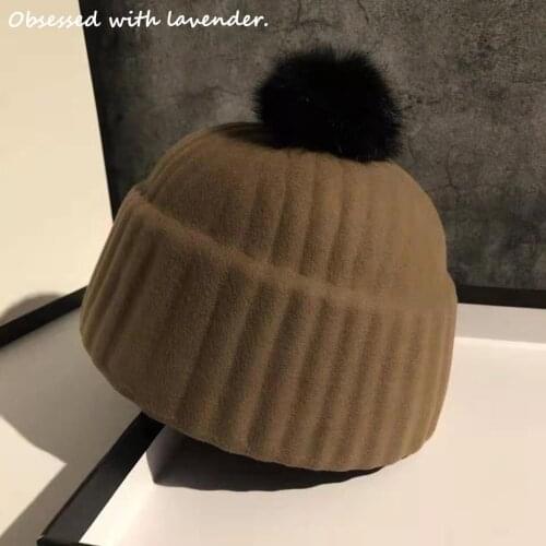 Obsessed with lavender.Wool Hat Female Korean Small Pot Hat Japan Retro Fall/Winter Hat Wool Felt