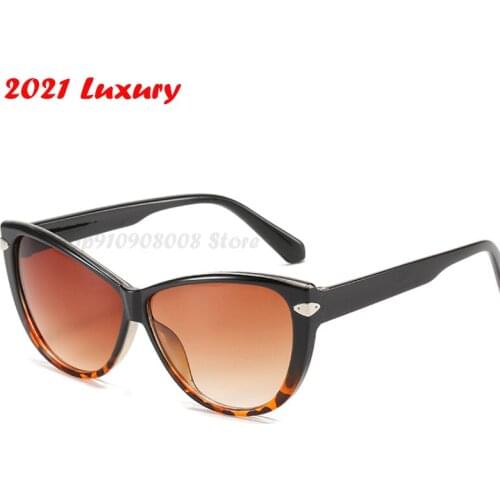 Brand Cat Eye Sunglasses Women 2021 Luxury Vintage Leopard Black Sun Glasses Driver Eyewear UV400 Oculos Feminino