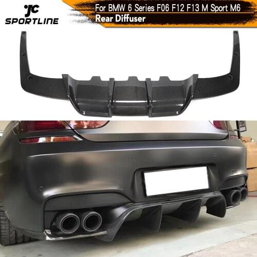 6 Series Carbon Fiber / FRP Rear Bumper Lip Diffuser Spoiler for BMW F06 F12 F13 M6 M Tech M Sport 2013 - 2016 Rear Diffuser