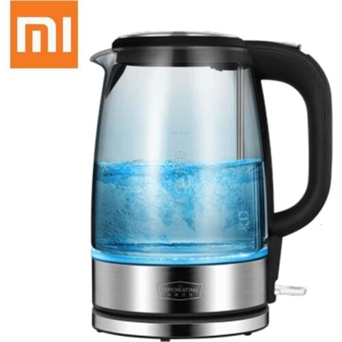 Xiaomiyoupin Glass Electric Water Kettle Stainless Steel Home LED Light Tea Pot Temperature Control Anti-Dry Electric Kettle