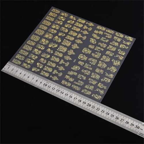 3D Nail Art Stickers 108 Pattern/Sheet Paste Manicure Gold Flowers Nail Art Decoration