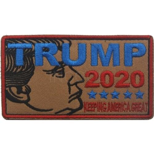 Embroidery Patch Trump 2020 Make America Great Again Patch Tactical Emblem Military Badges Appliques Embroidered Patches