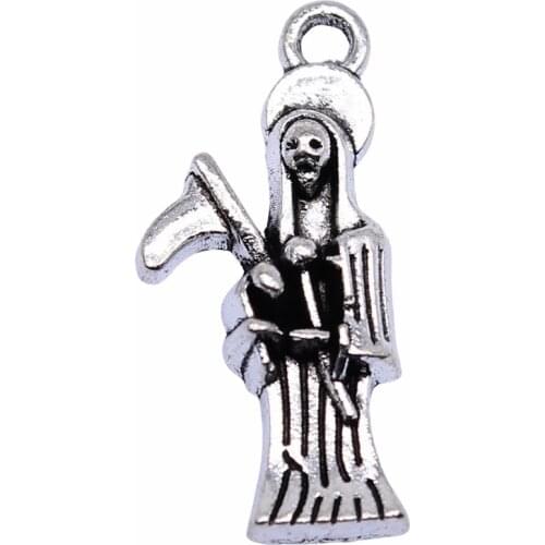 WYSIWYG 10pcs 24x11mm Antique Silver Color Grim Reaper Charms Pendant For Jewelry Making DIY Jewelry Findings