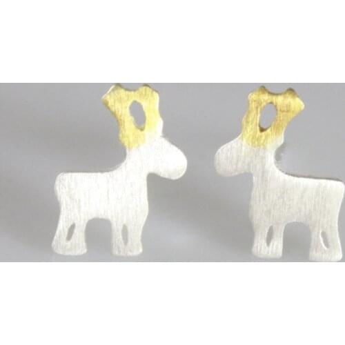 925 Sterling Silver Stud Earrings For Women Romantic Lady Fashion Jewelry Antler Color Stud Korean Earrings Lady Fashion Jewelry