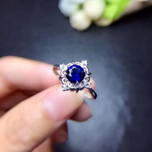 Lady Ring Genuine Natural And Real Sapphire Ring Wedding Ring Engagement Anniversary Fine Jewelry