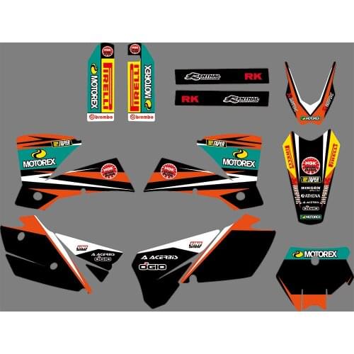 0293 Motorcycle Team Graphic & Backgrounds Decal Stiker Kits for KTM SX 2003 2004
