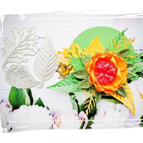 3Pcs Leaf Frame Scrapbook Metal Dies Stencil Template For DIY Embossing Photo Paper Album Greeting Card Gift Decor Dies Cut