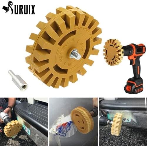 4 Inch 100mm Power Drill Adapter Decal Removal Anti Scratch Practical Pinstripe Quick Eraser Wheel Rubber Sharp Abrasive Tools