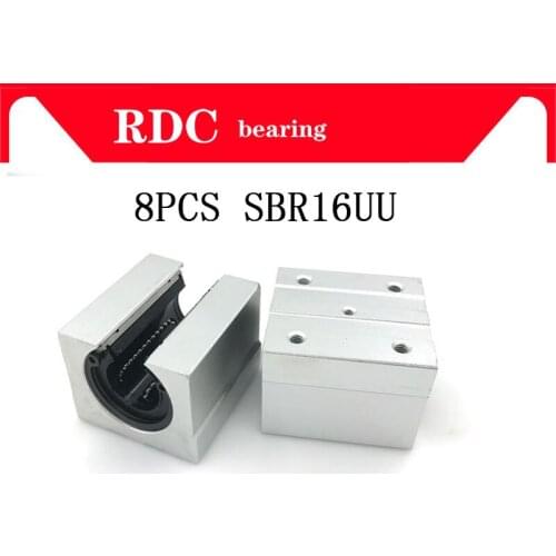 8pcs SBR16UU aluminum block High quality 16mm Linear motion ball bearing slide block match use SBR16 16mm linear guide rail