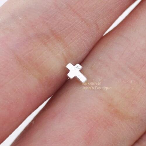 925 Sterling Silver Cross Nose Bone Stud Ring Pin Ball End 23G (0.57mm) Jewelry A1539