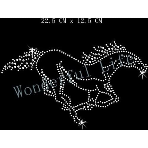 Free Shipping Newest Design Hotfix Motif Horse Rhinestone Transfer Iron On Rhinestone Horse 20 Pcs/Lot
