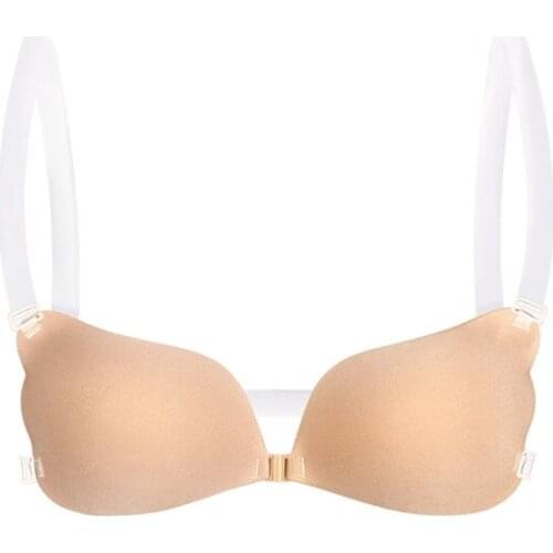 Plus Size Invisible Bra Push Up Silicone Bra Breathable Magic Bra with Transparent Straps Backless Bralette Lingerie Underwear