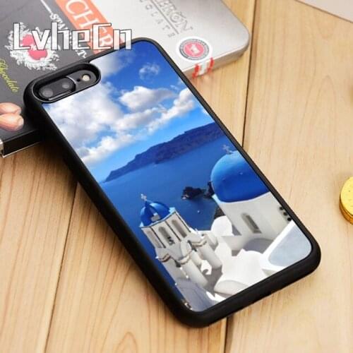 LvheCn Oia Village Santorini Greece Phone Case Cover For iPhone 5 6 6s 7 8 plus 11 12 Pro X XR XS max Samsung S7 edge S8 S9 S10