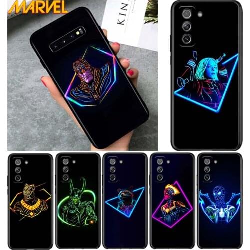 Marvel hero color for Samsung Galaxy S21 Ultra Plus Note 20 10 9 8 S10 S9 S8 S7 S6 Edge Plus Soft Black Phone Case