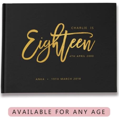 Black and Gold Birthday Guest Book, personalized Wedding journals, Foil Baby Shower photo album Party Guest Book,Colour Choices