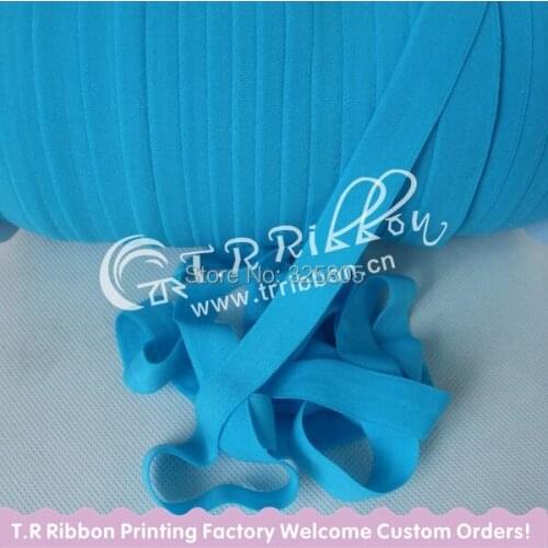 Matt foe elastic wholesale 5/8" elastic ribbon factory offer 50yards per color #340 Turquoise High quality
