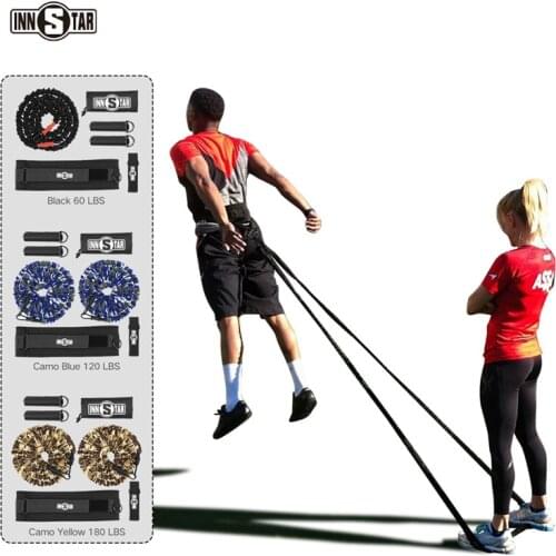 INNSTAR Running Speed Training Resistance Bands Pull Rope Agility Bungee Band Waist for Basketball Soccer Explosive Force