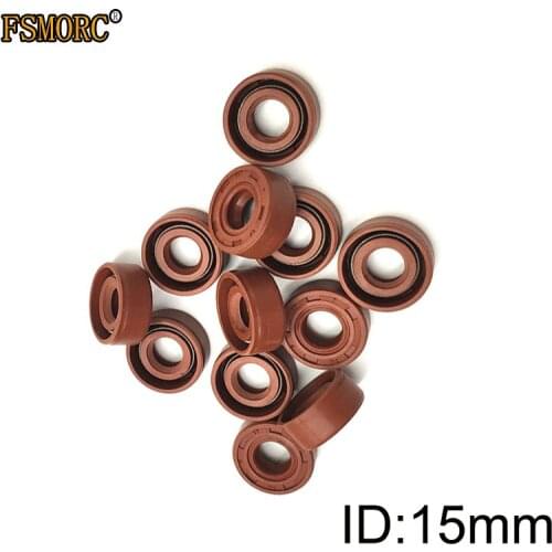 FKM Shaft Oil Seal TC-15*21/22/24/25/26/27/28/30/32/35/36/37/38/40/42/47*5/6/7/8/10 FPM Covered Double Lip With Garter Spring