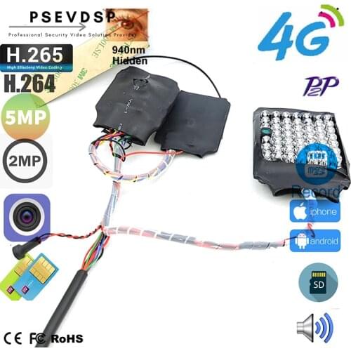 4G SIM Card IP Camera 1080P 5MP 940nm IR Infrared Night Vision Security Mini 4G Covert Camera CCTV P2P Onvif Audio TF Card Camhi