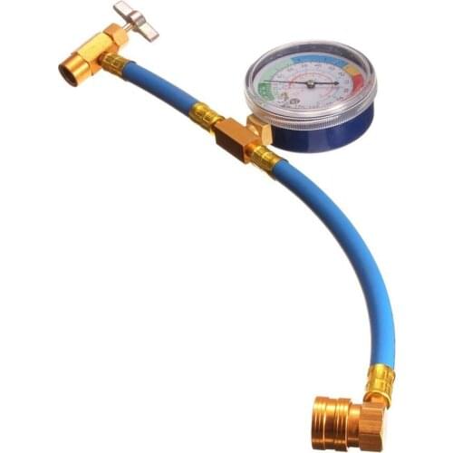 Recharger Hose Kit R134A Automobile Air Conditioner Refrigerant Detection Hose With Pressure Gauge Refrigerated Charging Hose