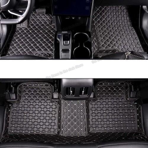 Leather car floor mats for hyundai tucson NX4 2020 2021 2022 2023 carpet accessories interior styling luxury non-slip auto 4 4th
