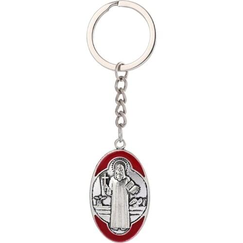 Cross Jesus Portrait Keychain Catholic Gifts Zinc Alloy Material Order An Exquisite Gift Phone Friends Cell Phone MENG MING