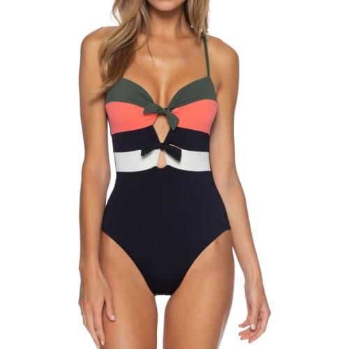 Swimwear Ladies Bikini Hot Selling One Piece Outfits Stitching Sexy Backless Cross Strap Swimsuit Multicolor Summer Bathing Suit