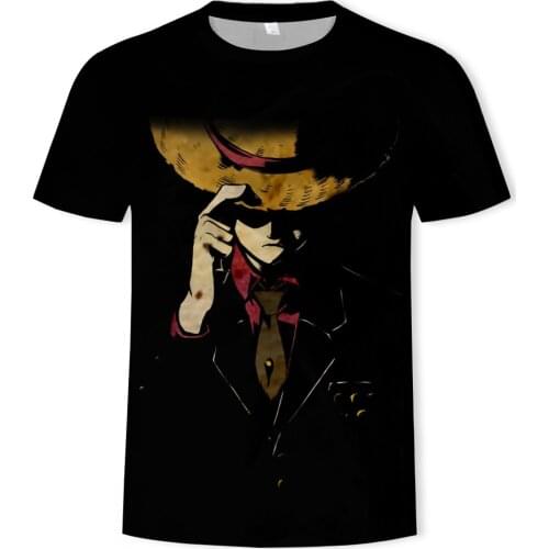 Summer new mens T-shirt one-piece anime pattern 3D printing Harajuku street fashion O-neck men and women same T-shirt