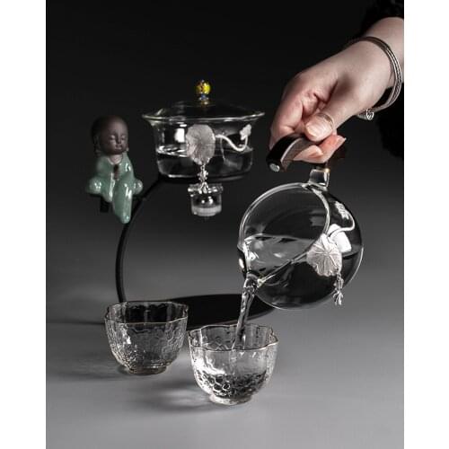 Lazy tea set glass teapot teaware glass cup tea towel tea cup green tea black tea tea set tea pot glass tea Puer