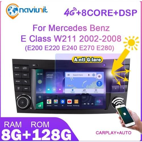 PX6 2 din android 10 car radio with screen For Mercedes Benz E-Class W211 CLK W209 W463 W219 2001-2009 auto audio GPS Navigation