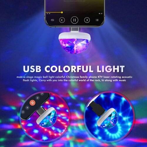 Mini USB Light Atmosphere DJ RGB Colorful Music Sound Lamp for Car Phone Computer PC Music Control Magic Ball