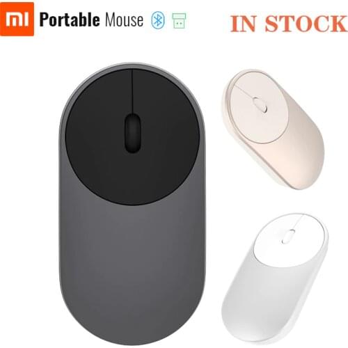 IN STOCK Xiaomi Portable Bluetooth Mouse Dual-Mode Bluetooth 4.0 RF 2.4GHz 1200DPI Aluminium ABS Shell Windows 8/10 Mac Android