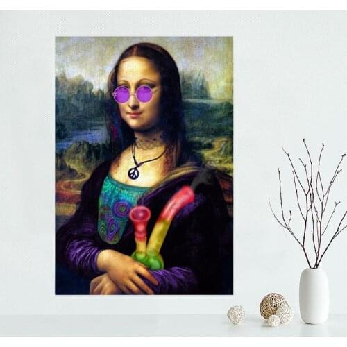 Custom Canvas Mona Lisa Poster Art Decoration Poster Cloth Fabric Wall Poster Print Silk Fabric &QAZ98K