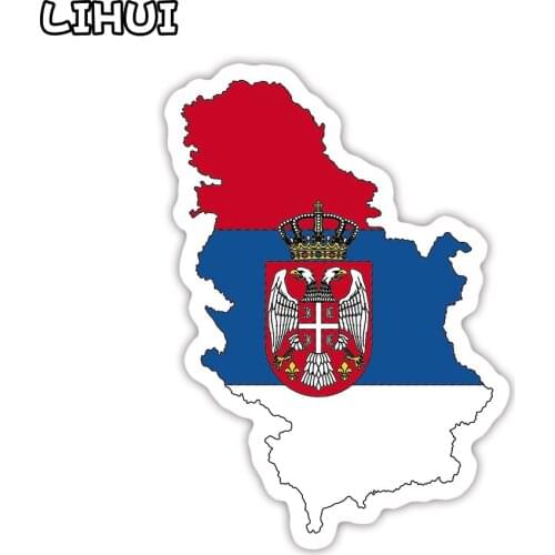 1 PCS Serbia Flag Sticker Toys for Children Countries Map Travel Stickers to DIY Scrapbooking Suitcase Luggage Laptop Car Motor