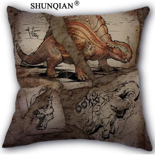 Custom ark aberration mystery creature pillowcase Custom Cotton Linen Throw Pillow Cover Pillowcase Customize 45x45cm one side