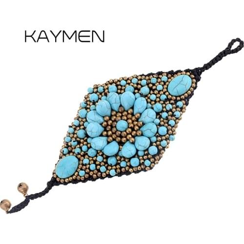 New Especial Luxury Weaving Crystal Bracelet Bangle, Women Loved Bohemia Gypsy Style Natural Stone Rammel Bracelet