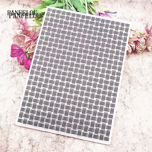 PANFELOU Cross the line Embossing folders Plastic For Scrapbooking DIY Template Fondant Cake Photo Album Card Making