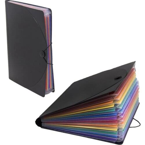 12 Pocket Expanding Files Folder/ A4 Expandable File organizer/ Portable Accordion File Folder/ High Capacity Multicolour Stan
