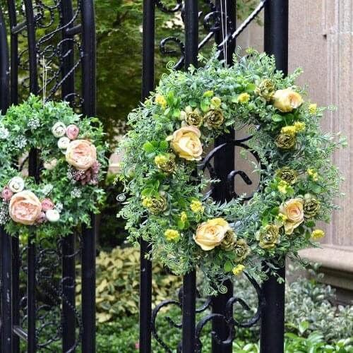 Pastoral Home Mori System Plastic Simulation Wreath Ornaments Outdoor Garden Terrace Furnishing Craft Courtyard Villa Decoration