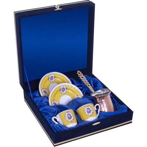 Are produced in gural Porcelain 2'li Copper Cezveli Velvet Boxed Porcelain Coffee Cup Set Tea Coffee Cup Mug Turkish Cup Set Glass