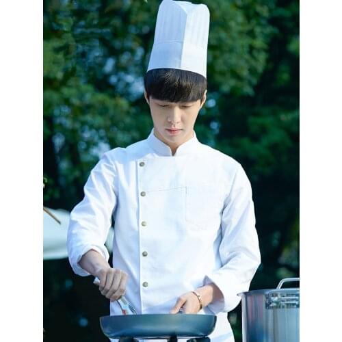 Long Sleeve Master Cook Work Uniforms Restaurant Hotel BBQ Kitchen High Quality Workwear Clothing Food Service Chef Tops