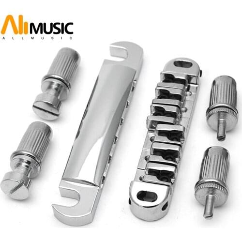 Roller Guitar Bridge Locking Tune-O-matic Bridge Tailpiece Tail For LP Electric Guitar Gold/Chrome