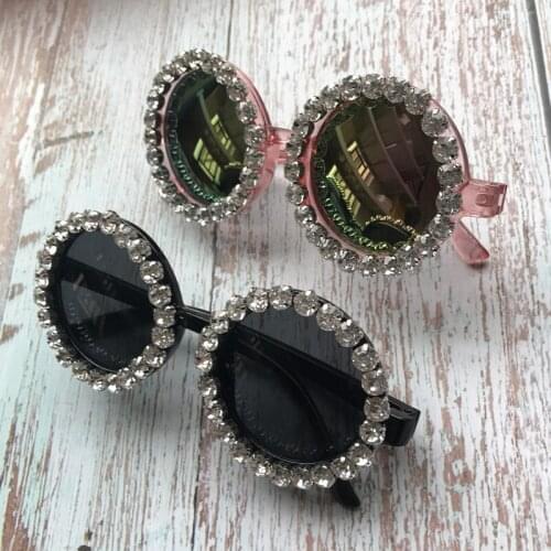 Pink Mirror Women Sunglasses Luxury Crystal Diamond around Frame Eyewear Flower Design Summer Sports Sun Glasses