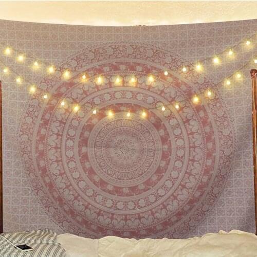 Pink Mandala Pattern Tapestry Wall Hanging Tapestry Home Decor boho decoration home decor india decoration murale chambre tapiz