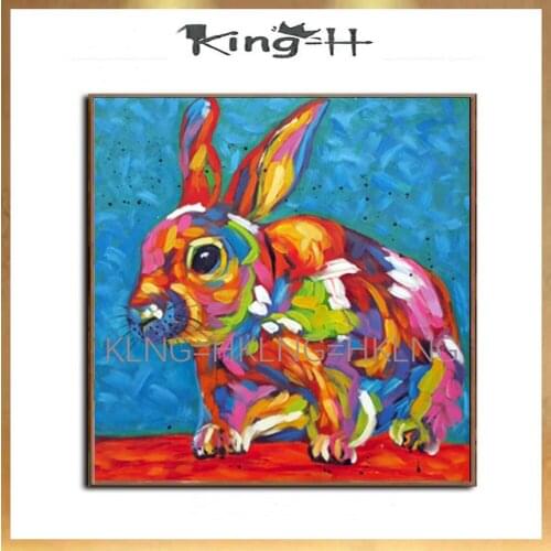 Manual painting depicting animals lovely rabbit modern oil painting art painting decorative art design living room wall