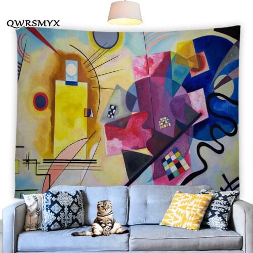 Modern Abstract Art Oil Painting Tapestry Wall Hanging Balcony Home Living Room Bedroom Dorm Decor Background Wall Tapestries