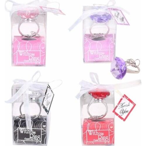 Party Favors Wedding Gifts Diamond Ring Shape Keychain Key Accessories Wedding Favors and Gifts for Guest